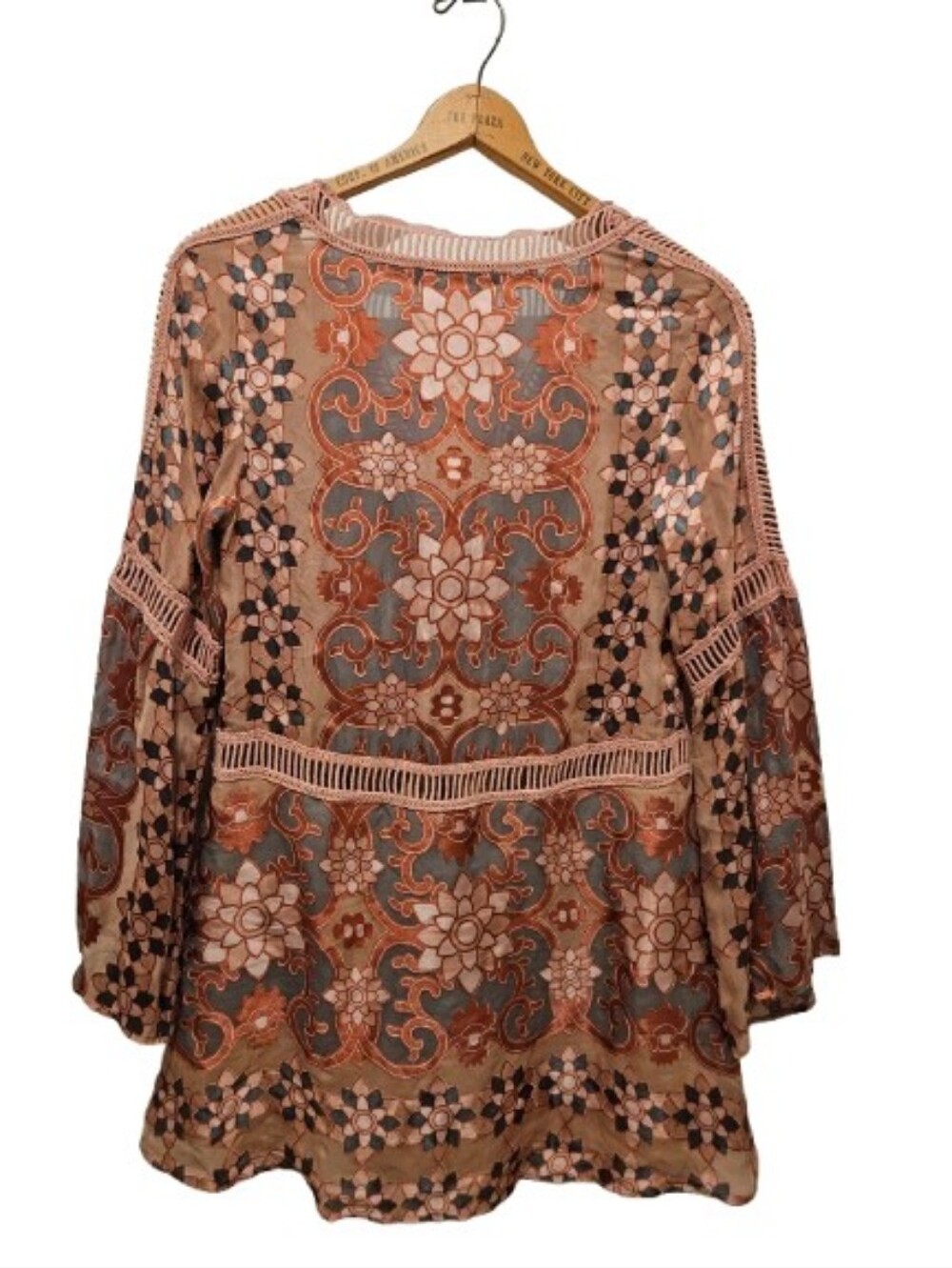 For Love and Lemons Juliet A-Line Boho Mini Dress - Maroon Size M - Picture 6 of 8